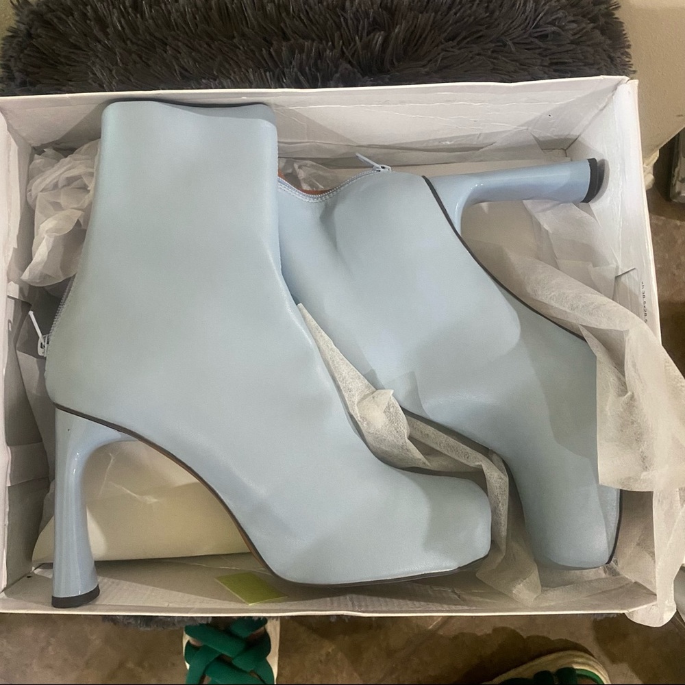 Topshop Harri Platform High Heeled sock Party Blogger Women Boots in Sky boots - Picture 4 of 11